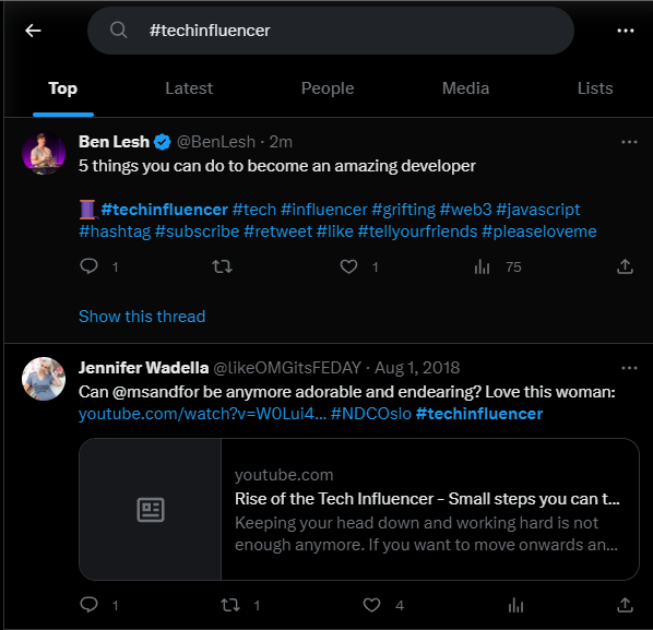 BenLesh's tweet image. Look out @likeOMGitsFEDAY, I'm fixing to unseat you for that top #techinfluencer tweet! I'M INFLUENCING!