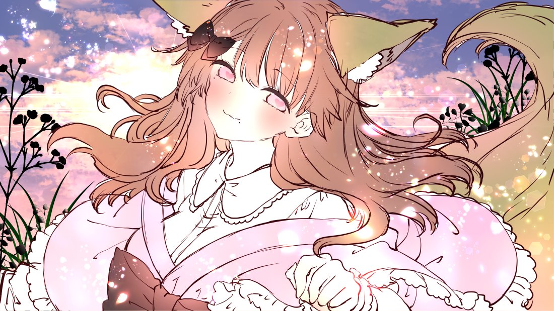 「ゆいのちゃん 夕暮れ構図ラフ(*˘︶˘*).。.:*」|むーのイラスト