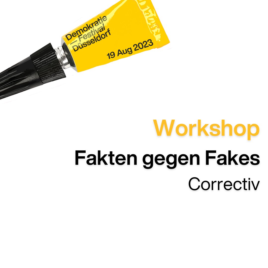 mehr_demokratie's tweet photo. Auch diese Woche stellen wir euch Workshops unseres #Demokratiefestivals (19.8.) vor: Debatten werden oft durch #Falschinformationen verzerrt. Im Workshop von @correctiv_org lernt ihr, wie ihr Wirklichkeit und Täuschung unterscheiden könnt. Jetzt anmelden: https://t.co/lIqijpNBS4 https://t.co/up1l94IROW