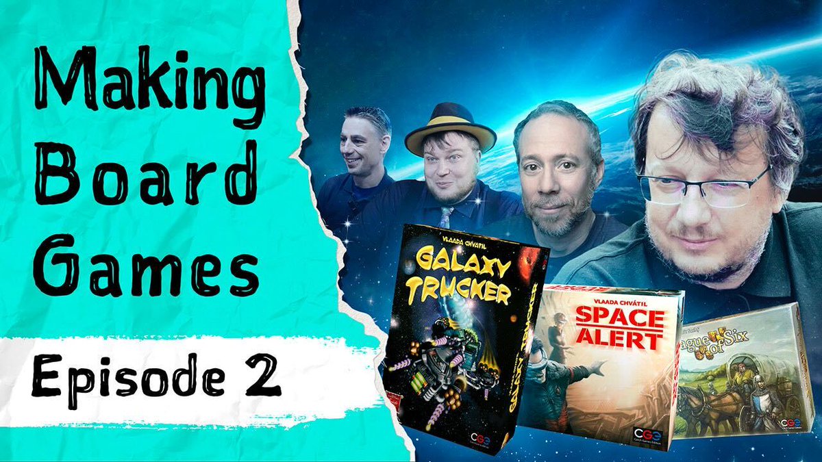 czechgames's tweet photo. Episode 2 of our #CGEdocumentary is here! 🎥
Sit back, relax, and enjoy another untold story from the CGE history — the origins of #GalaxyTrucker 👽 and #SpaceAlert 🛰️!
Speaking of space: This episode features some stellar guests too! 💫
➡️ https://t.co/tfrUo1L806 https://t.co/TeA6Cr7anL