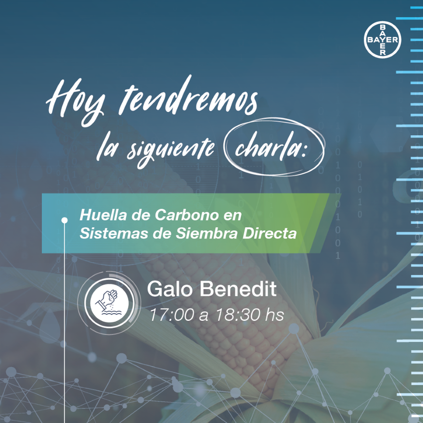 No te pierdas esta tarde la conferencia sobre "Huella de Carbono en Sistemas de Siembra Directa" 🌿🌍 con el experto Galo Benedit. ¡Aprende cómo contribuir a un futuro más sostenible! 🌱 <a href="/aapresid/">Aapresid</a>