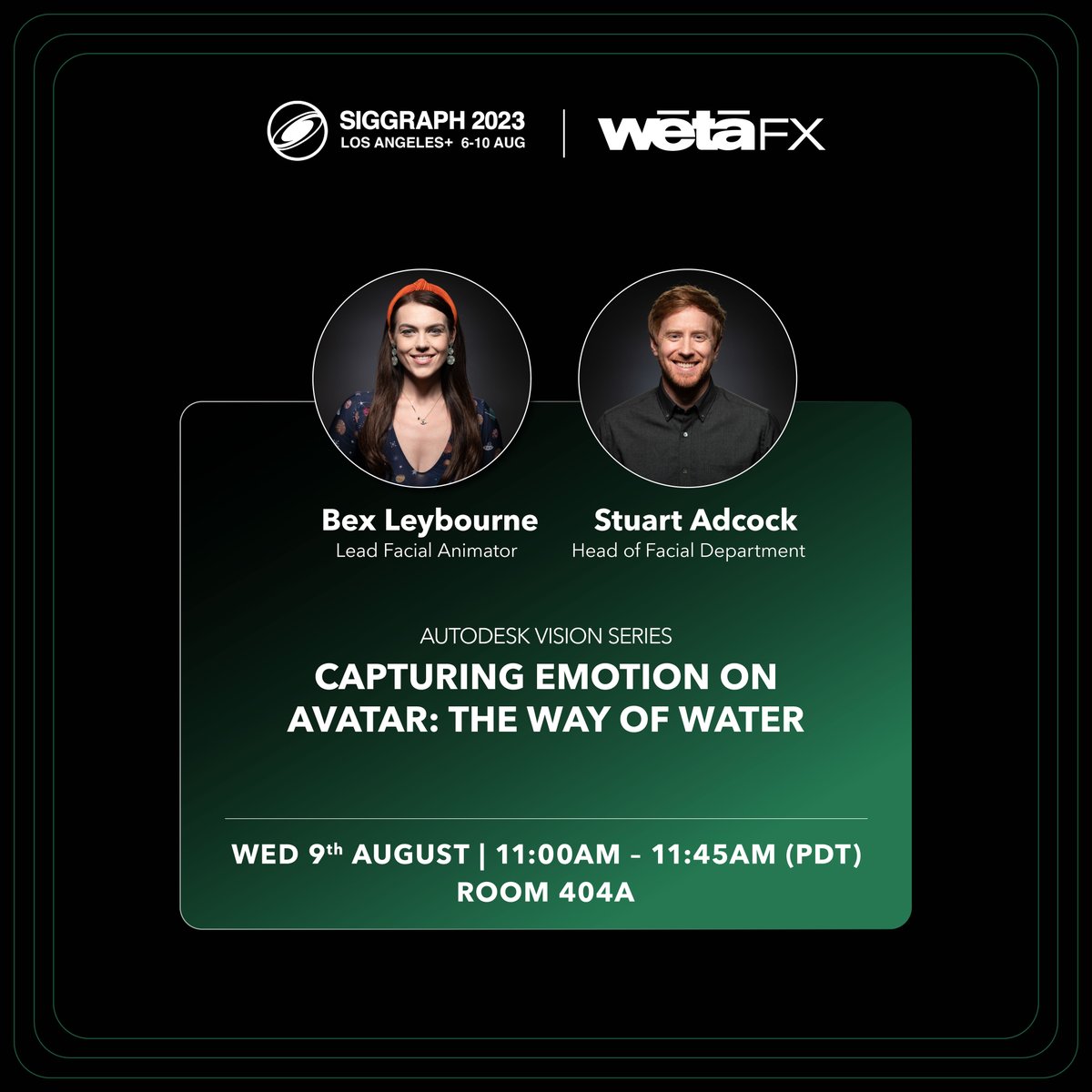 WetaFXofficial's tweet photo. 🌟 Experience the magic of VFX at @siggraph 2023 with Wētā FX! 🚀 

Say Hi at the recruitment booth, and don't miss the talks and sessions. 
Full schdule here 👉 https://t.co/j0S4Uc9dwZ

See you there! 🎉 

#Siggraph2023 #VFX #WetaFX https://t.co/Ff0uwVeCSH