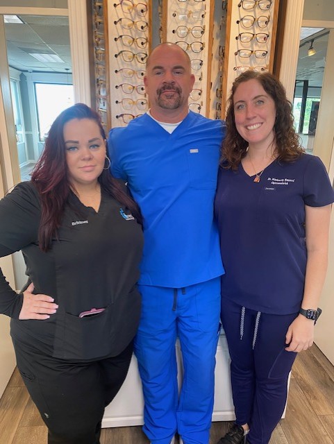 Famvision's tweet photo. Congratulations to (l to r) Brittney Gillespy, Dr. Sean West, and Dr. Kimberly Raucci on their five and six year anniversaries with Family Vision Center! We are so grateful for their expertise and care for our valued patients! Join us in wishing them the best! https://t.co/crGCiCNvke