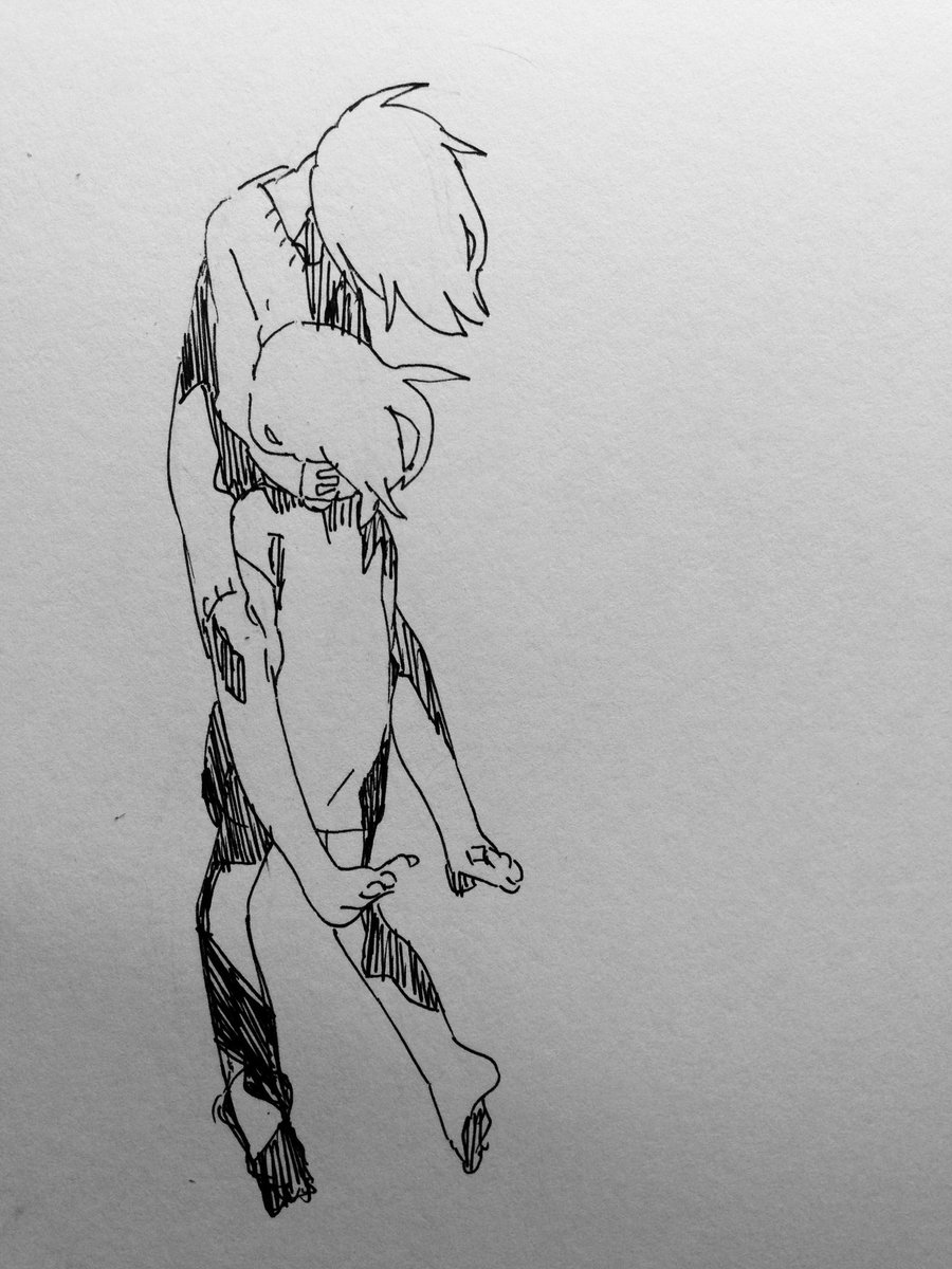 「ハグの?」|むく藷のイラスト