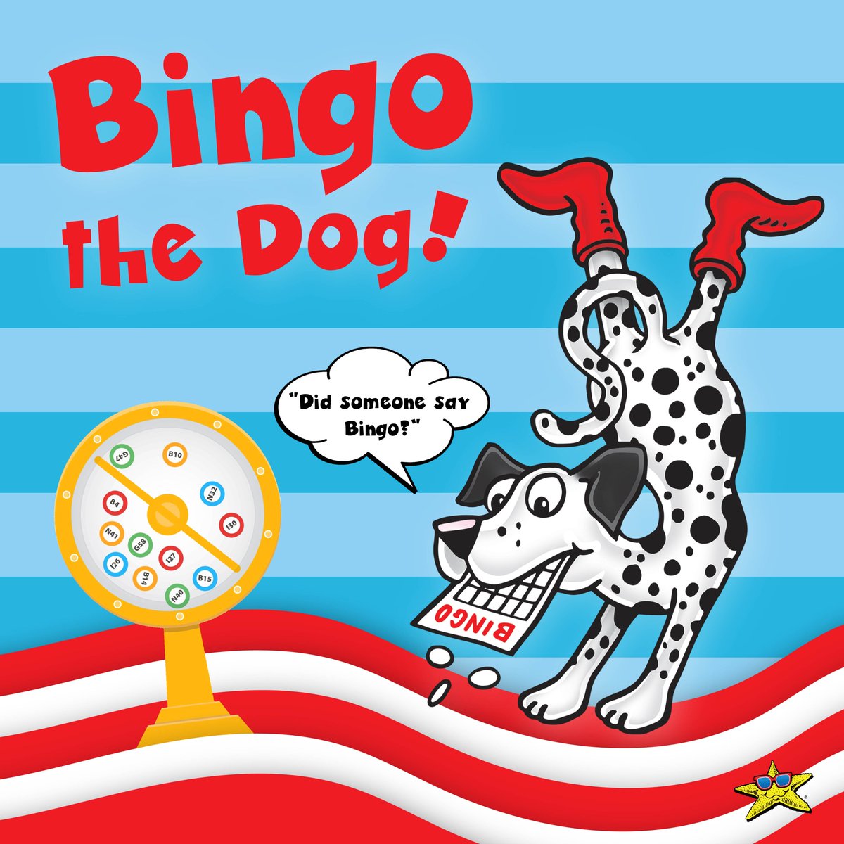 OceanLakes's tweet photo. I’m Bingo the Dog,
With bright socks &amp; spots!
I love letters &amp; numbers,
But they must fit in a box?

I'm standing on this card now
Waiting for B4.
My job is to guard
This isn't a bore!

Did someone shout Bingo?
Say it isn’t so!
I needed G2.
Somebody else won… Oh, that was you! https://t.co/MapFV0Cm0y