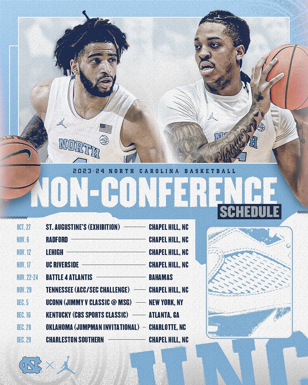 Carolina basketball schedule deals