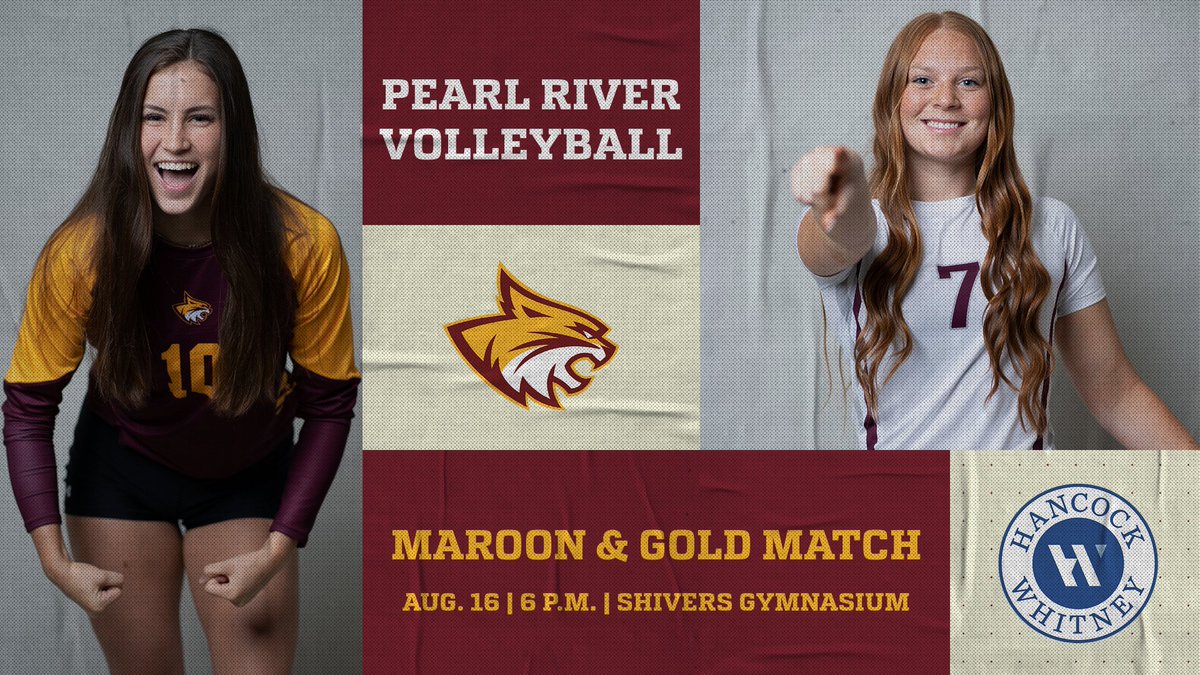 .@PearlRiverVB is holding a Maroon & Gold Match on Wednesday Aug. 16 at 6 p.m.! Make sure to come out to Shivers Gymnasium to get a final look at the Wildcats before the season begins! #RRR🐾