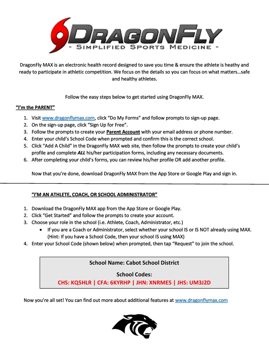 CabotAthDept's tweet photo. 📡 ATTN Athletic Parents
If you haven't updated your student-athletes dragonfly account for the 2023-2024 school year please do so ASAP! Directions are to follow... @cabotsd @CabotHigh @CabotFA @juniorhighnorth @CJHSPanthers @CabotAT @keithmxatc @ChadBurke4 https://t.co/siW9zjKub1