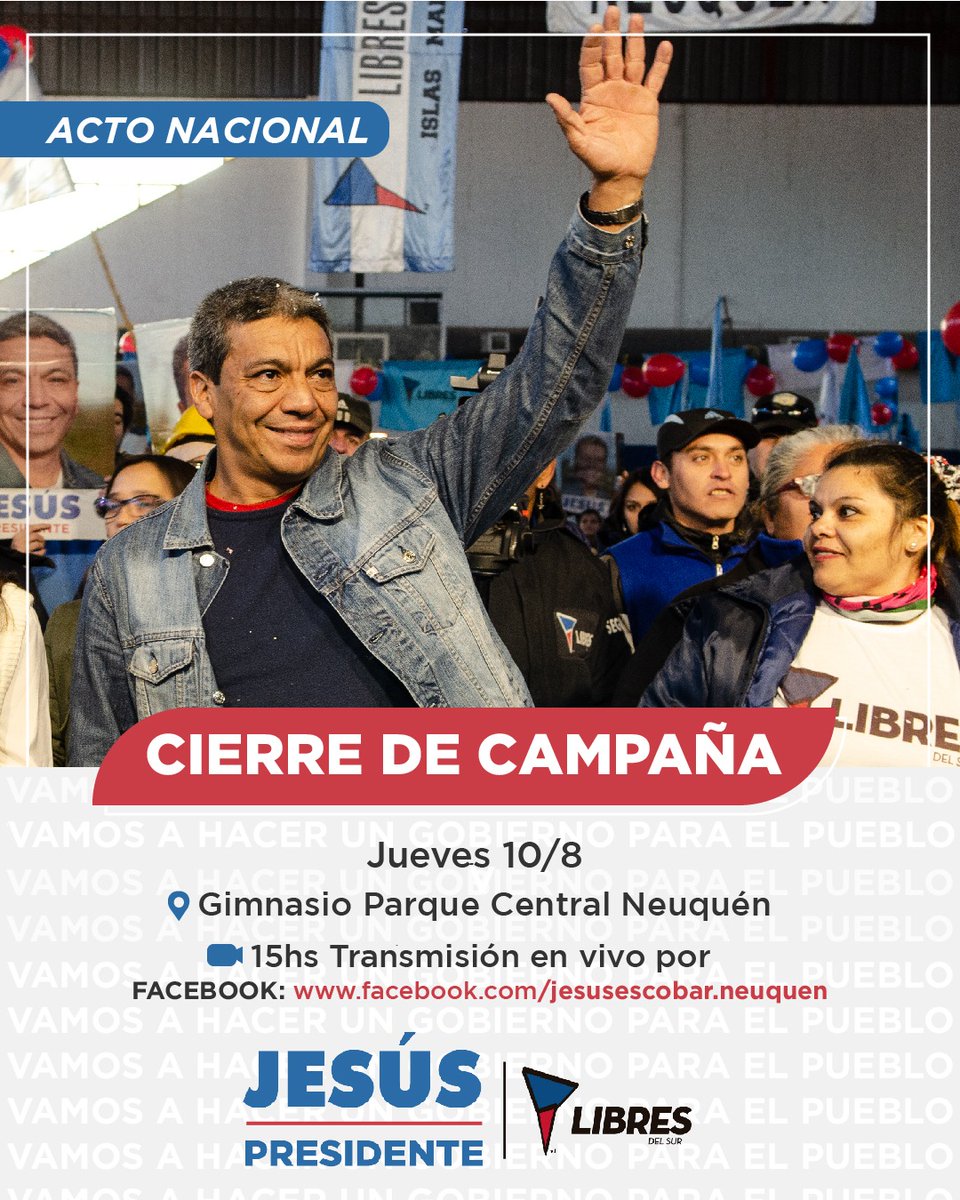 jesusescobarnqn's tweet photo. Vamos por un gobierno para el pueblo 🇦🇷!!
Nos encontramos mañana 💪!
#JESUSPresidente https://t.co/dsO9Gwpn5F
