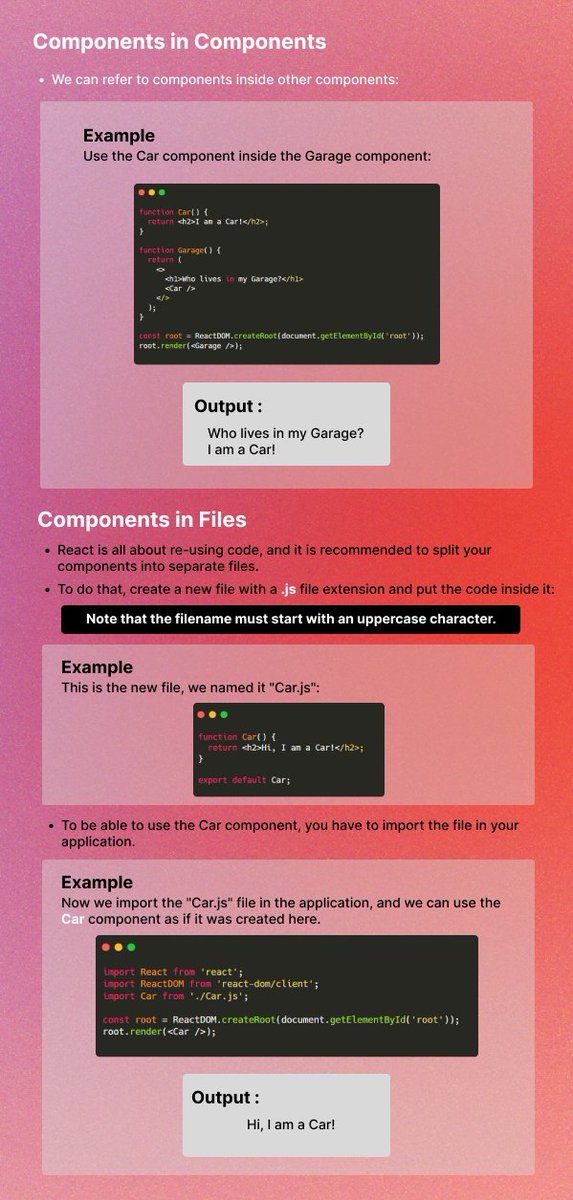 arunprasanthm7's tweet image. ⚡The Proper Way of Using React Component👇🏼
#reactcomponent #react #reactjs #reactjsdevelopment