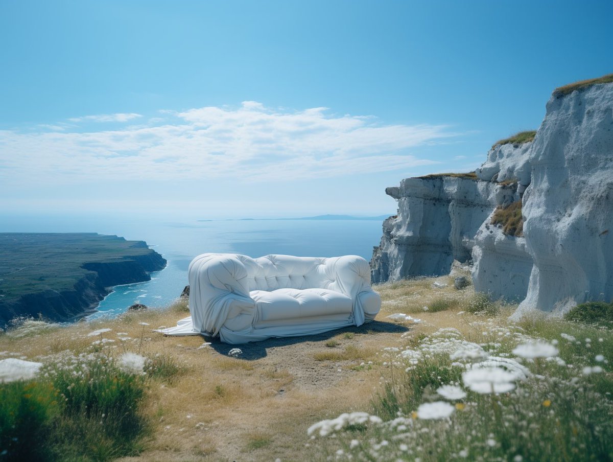 InTheVerse_'s tweet photo. GM. From a couch with a view…☕️☀️🕶️
#ai #ideas #dreamy #summer #dreamyvisuals #visual #oceanview https://t.co/OHoghmJX2m