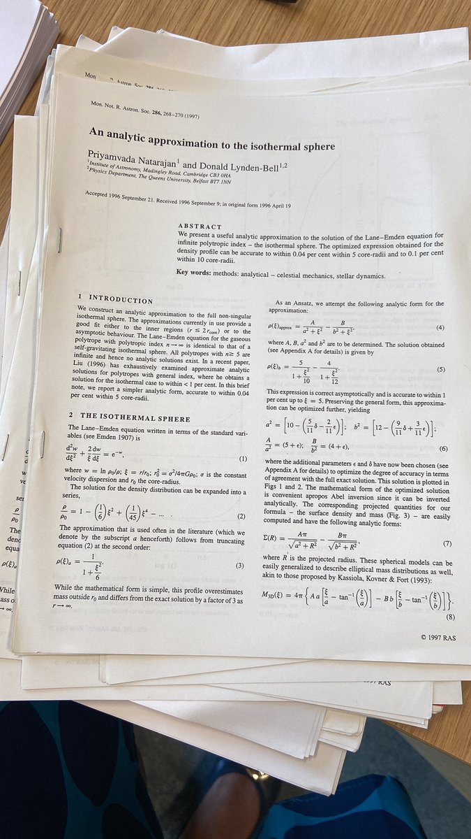Trip down memory lane - sorting office - as we just moved…, finding old preprints… missing Donald Lynden-Bell. This little paper was the result of question he asked me during my PhD qualifying exam….i wrote 2 papers from the calculations I did during that exam