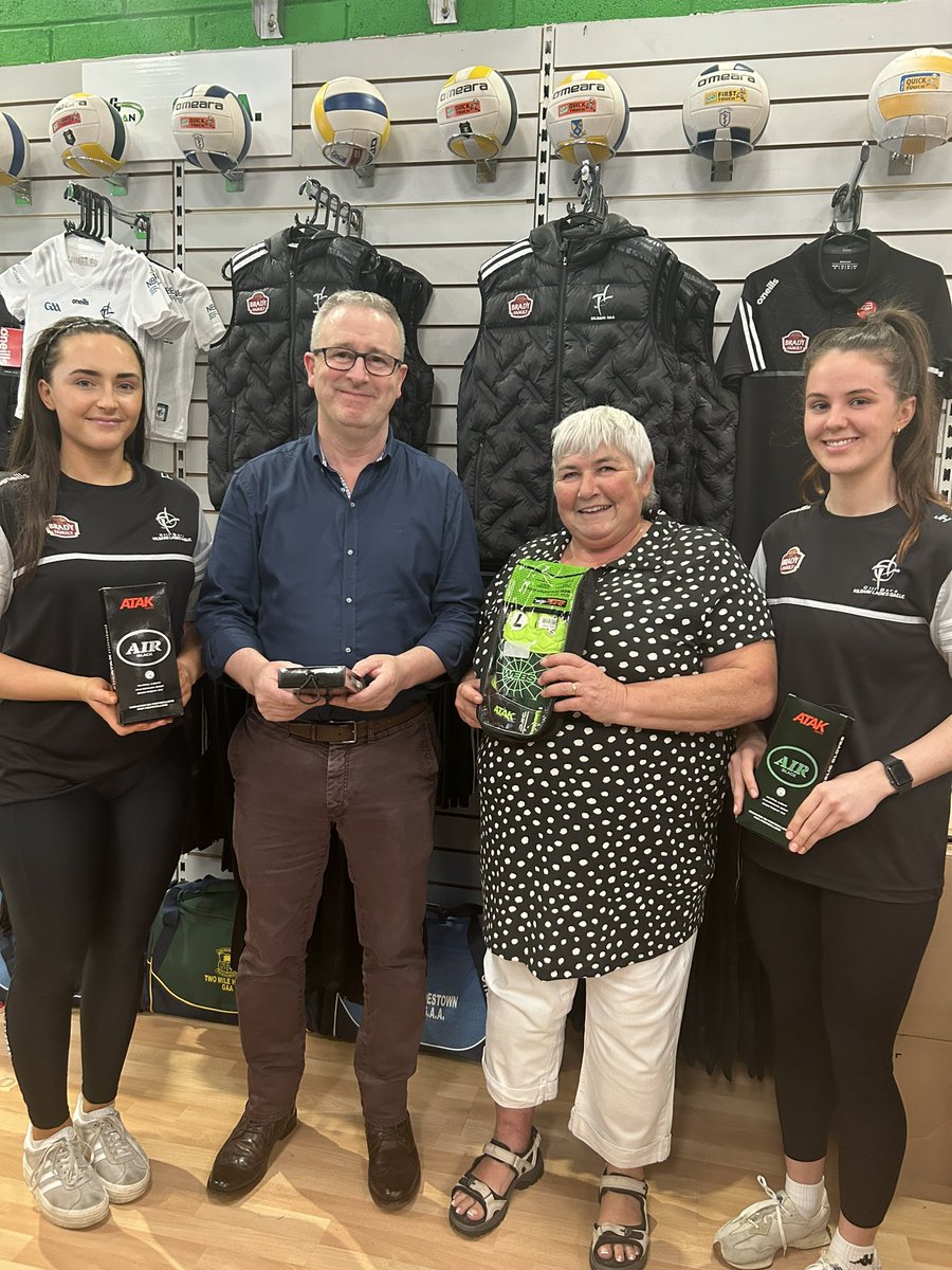KildareLGFA1's tweet photo. Many thanks to John and the team at @Colgansports2 for providing the team with Atak gloves for Sundays All Ireland Final against Clare.

Vice-captain Laoise Lenehan and Jessica Harney together with chairperson Mag O’Neil collected them today from John in Colgans Naas. https://t.co/MIrMMRcN3A