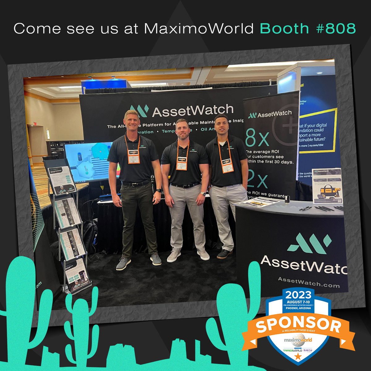 GoAssetWatch's tweet image. Are you attending #MaximoWorld2023 in Phoenix? Drop by booth #808 for exciting giveaways, to meet the AssetWatch team, and to get a live demo (9:30 AM / 3:00 PM MT) on how a turnkey vibration and oil analysis solution eliminates downtime.  

#AssetWatch #MW2023 #MaximoWorld23