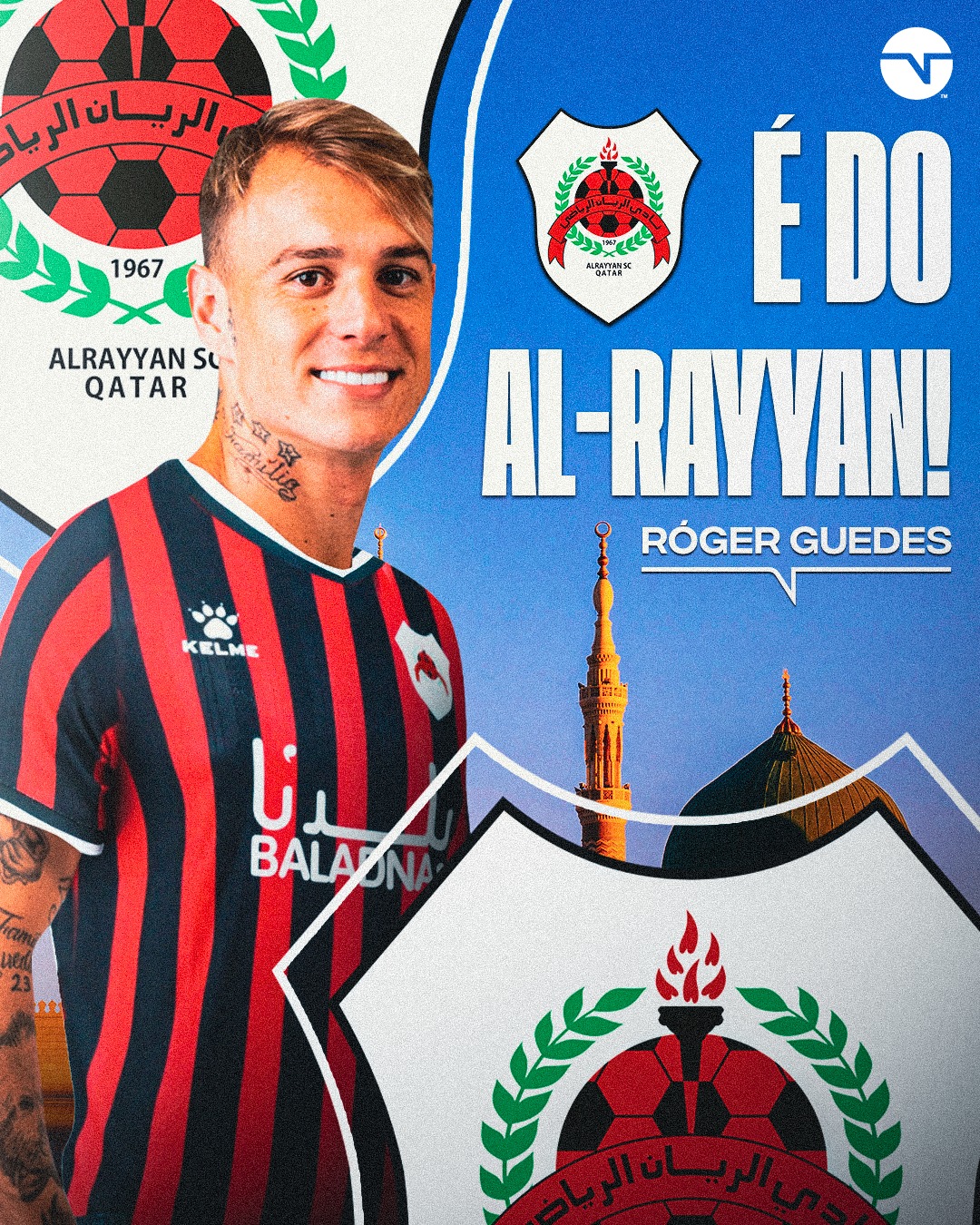 Róger Guedes é anunciado oficialmente pelo Al-Rayyan, do Qatar - Lance!