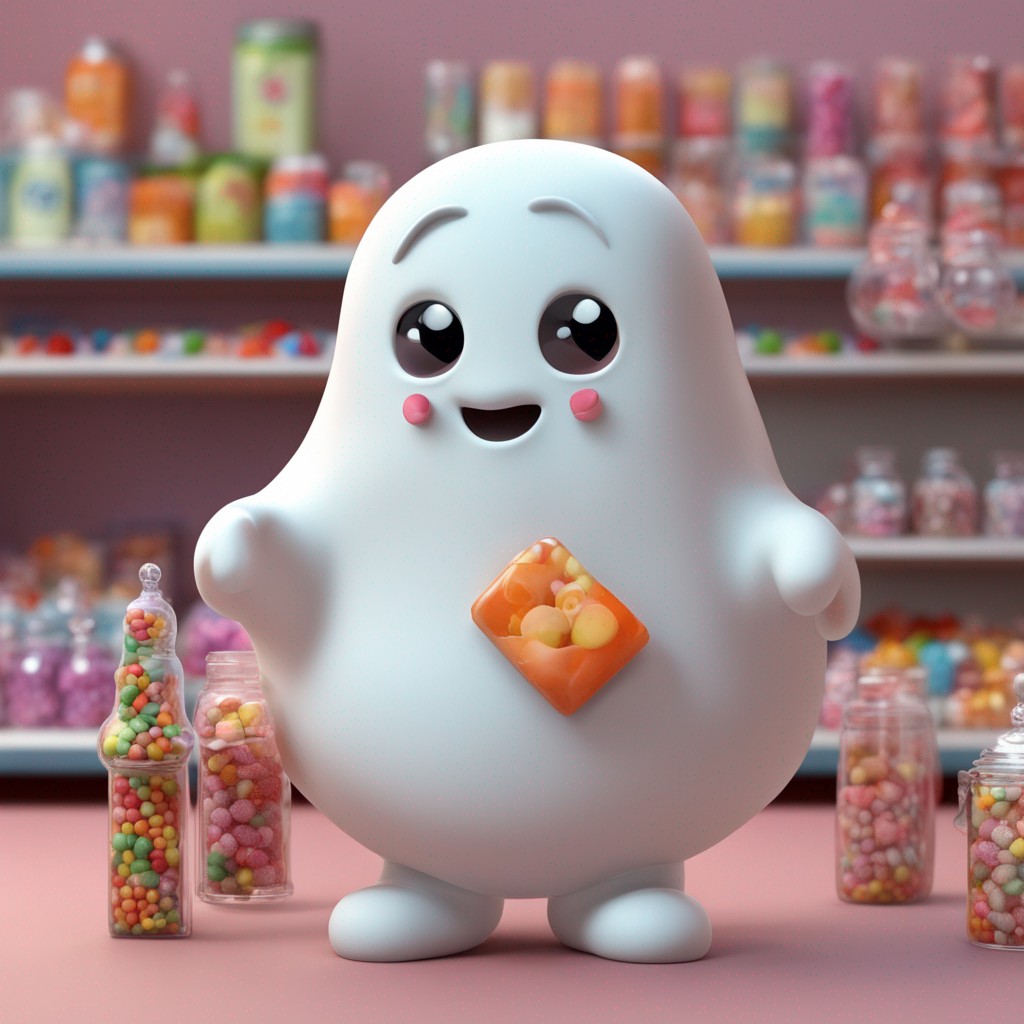 aicodeart's tweet photo. Chubby Ghost in a sweet shop #clipdrop https://t.co/rtSTm6BUE8