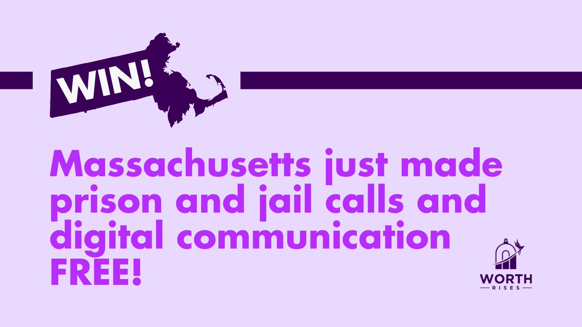 BREAKING! Massachusetts has just become the 5th state to connect families by making communication FREE for incarcerated people!

The new law included in today's budget makes all prison and jail calls and digital communication free, saving families over $25 million every year.