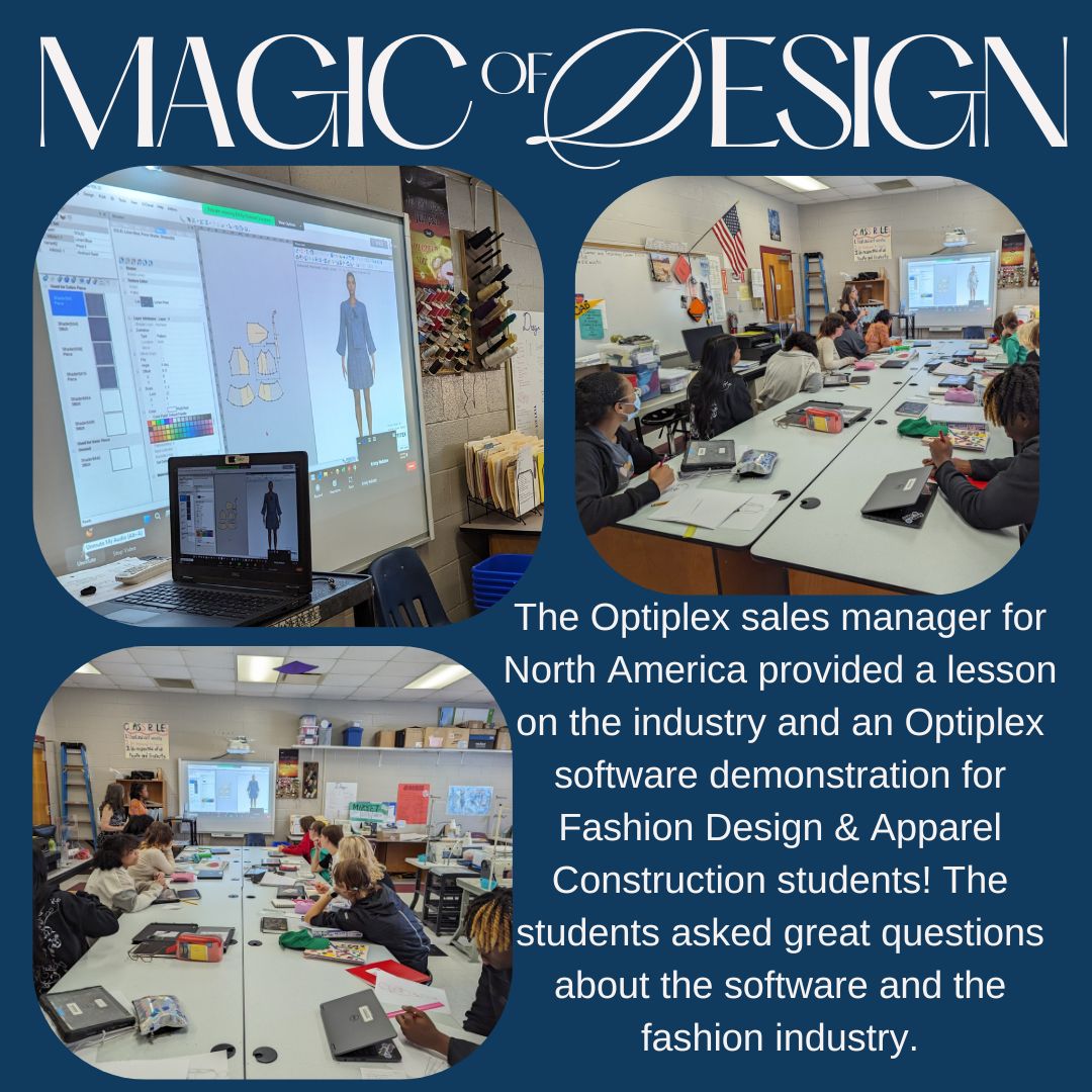 Thank you to the Optiplex staff who discussed the fashion design industry and the software to Fashion Design  students this morning! The students enjoyed learning about the possibilities provided by design software and the various industries that use the software.
