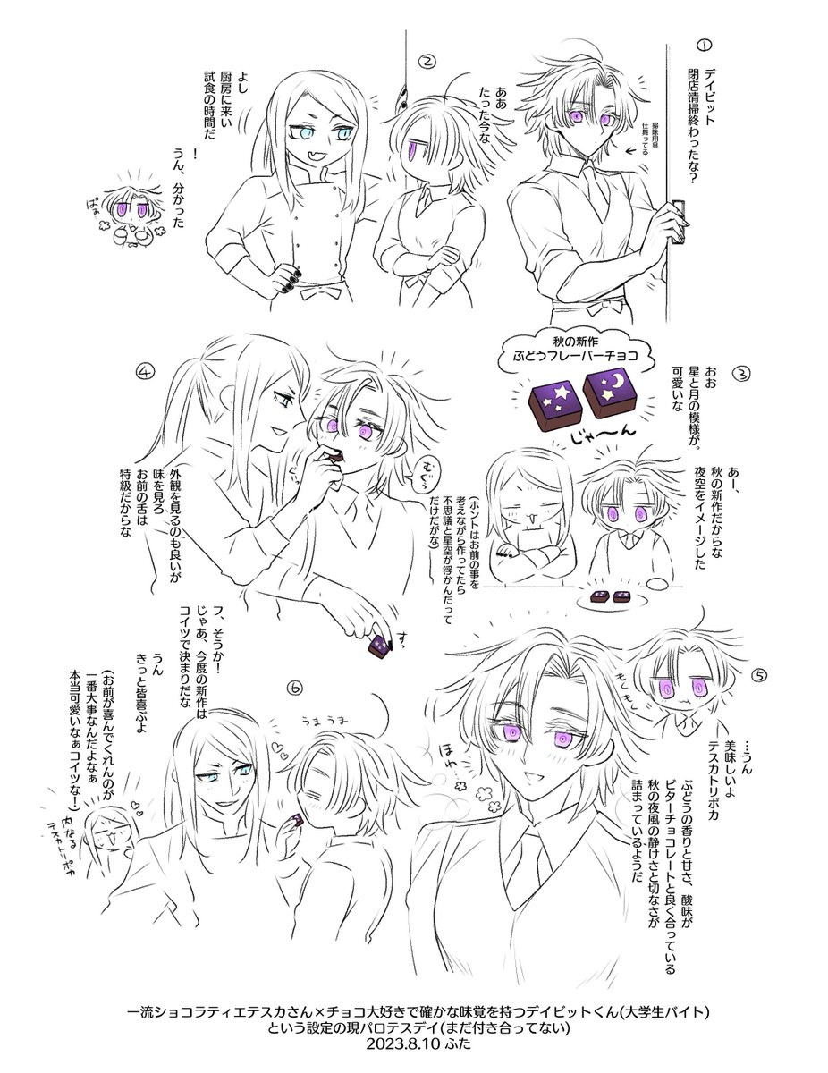 たいっつーでネタをたいーつしてた現パロ時空のテスデイらくがき 