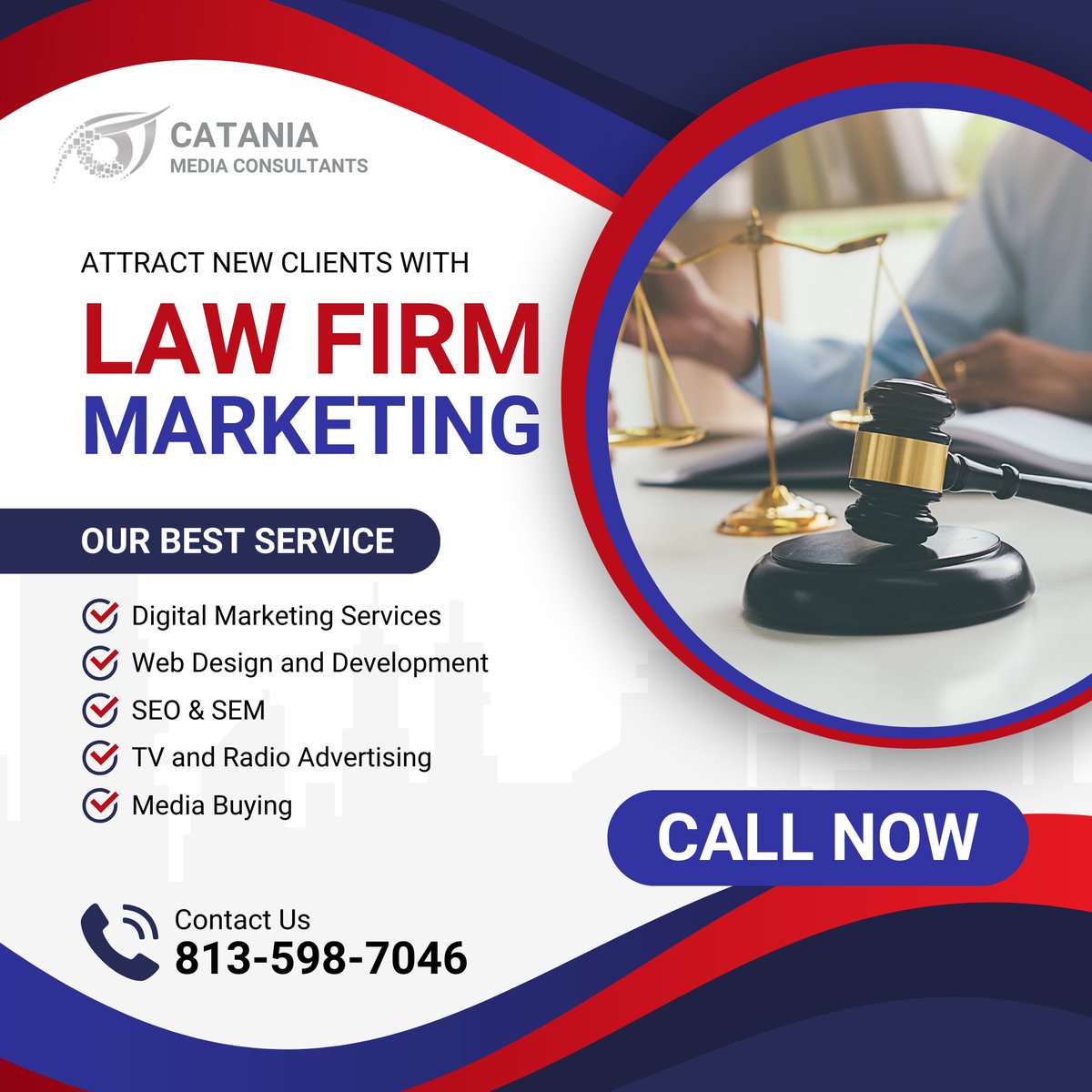 Overwhelmed by Digital Marketing?
The local experts at Catania Media Consultants can help.

Book your appointment NOW!
Office: 813-939-3102
Cell: 813-598-7046
cataniamedia.com

#lawfirmmarketing #digitalmarketingforlawfirm #LawFirmSEO #lawfirmwebdesign #lawfirmppc