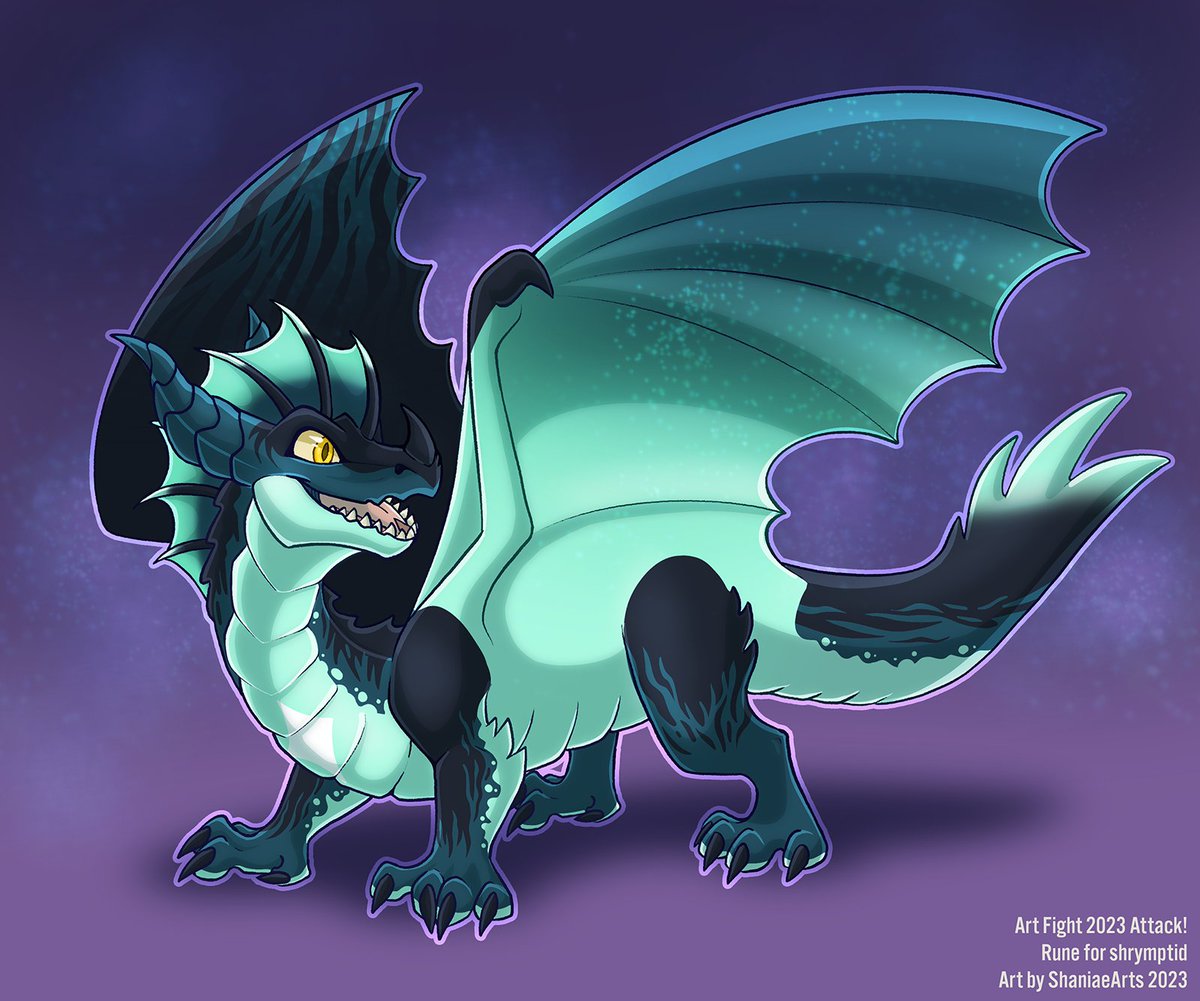 Another late post but here's Rune for <a href="/shrymptid/">✨A VERY REAL DINOSAUR✨</a> 🐊 !!! I loved drawing her so much!