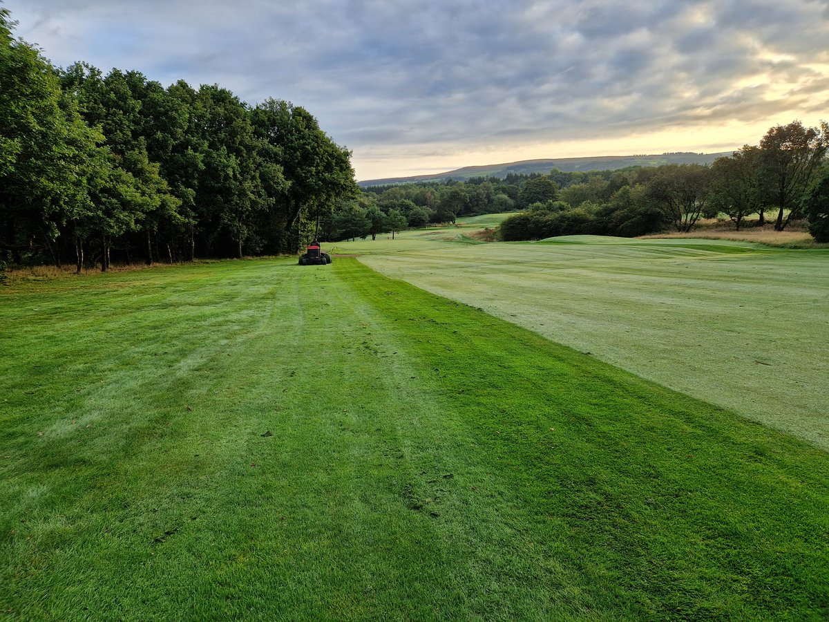 9/8
Greens not cut again due to top dressing but holes changed and worm casts cleared.
Rest of fairways and semi rough cut and another full day cutting rough.
Tees divoted and our new teak bin/ball washer combo's put out at 1st and 10th. Thanks to @PaulFMW_TJGOLF