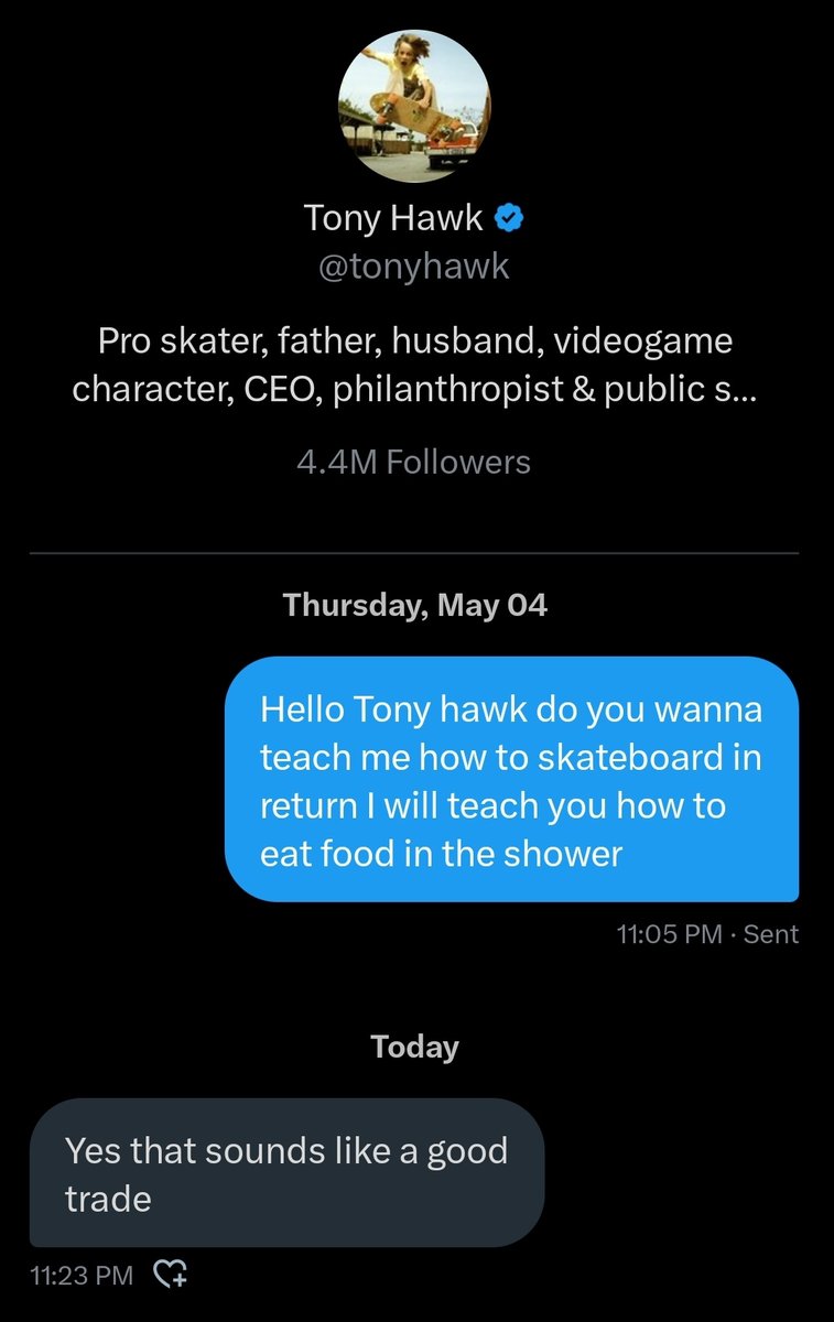 gazpachomachine's tweet image. Tony Hawk is my Friend now