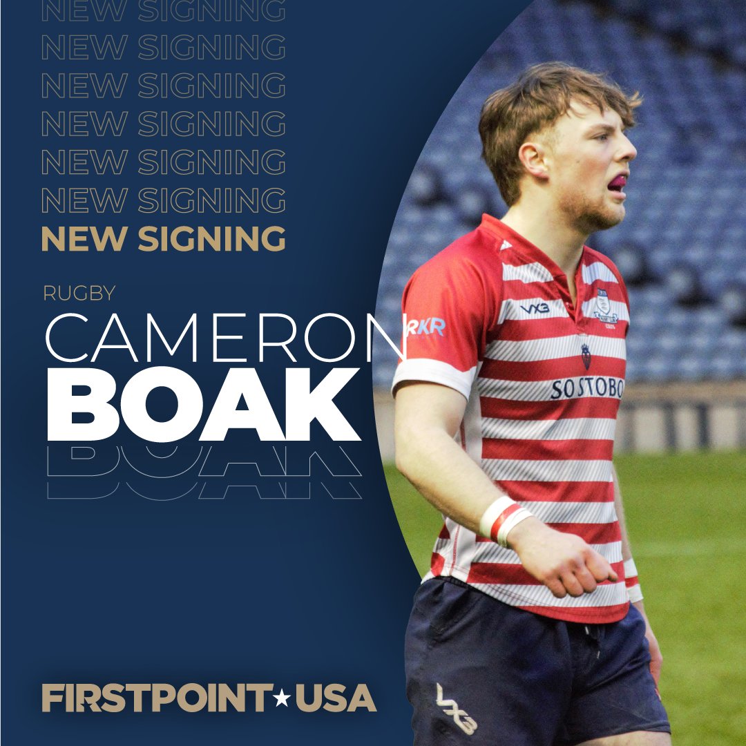 firstpointusa's tweet photo. NEW SIGNING 📝
We're delighted to announce the signing of Scottish Youth Cup Finalist, Cameron Boak to the #FirstPointFamily
Sport: Rugby
Position: Right Wing
Club: Peebles Rugby Club
Class of: 2024
Welcome to the team, Cameron! https://t.co/SMfNXqLxLn