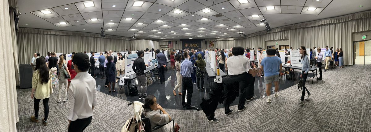 MsBulger's tweet photo. It’s time for poster session 2 at SURF 2023! #umbcsurf #cnms #umbc #research #umbcretrievers https://t.co/sPqAvKQB3c