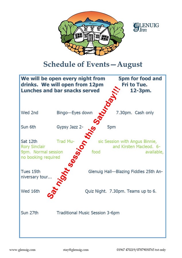 Update! Live music this Saturday, 12th August from 6pm to 9pm! All welcome!