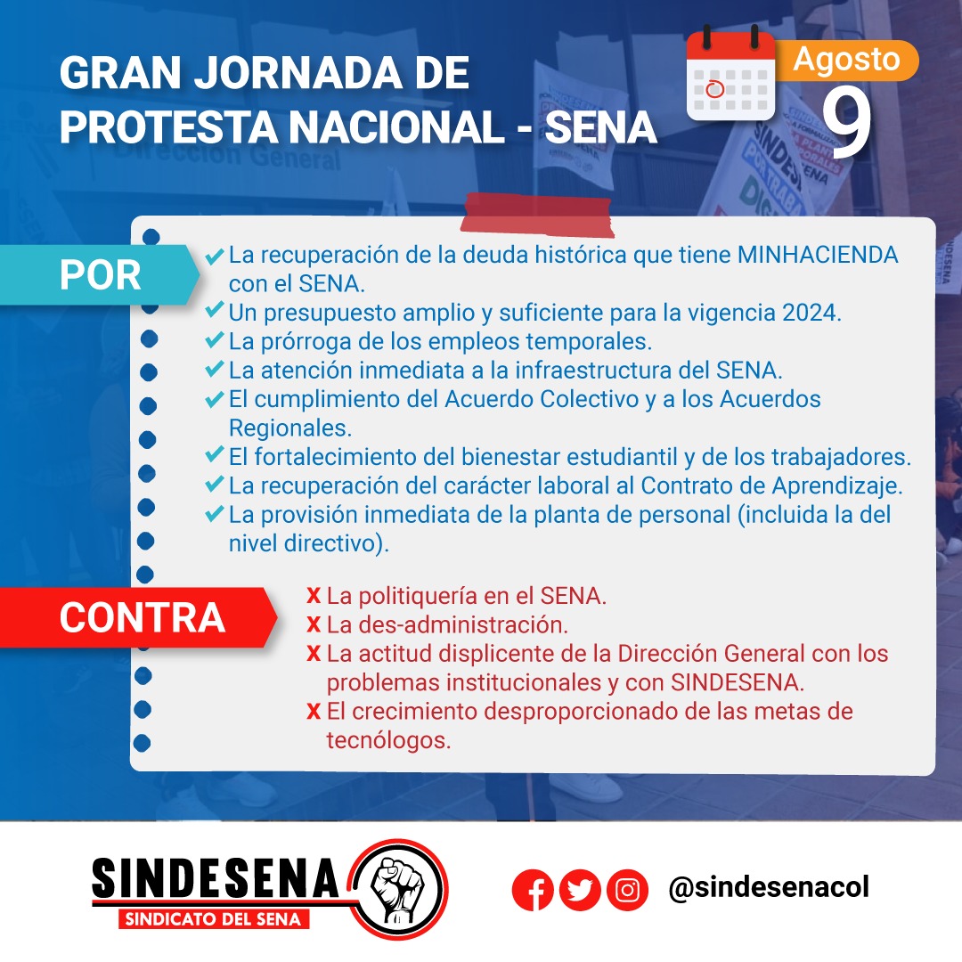 Sindicato del SENA tweet media