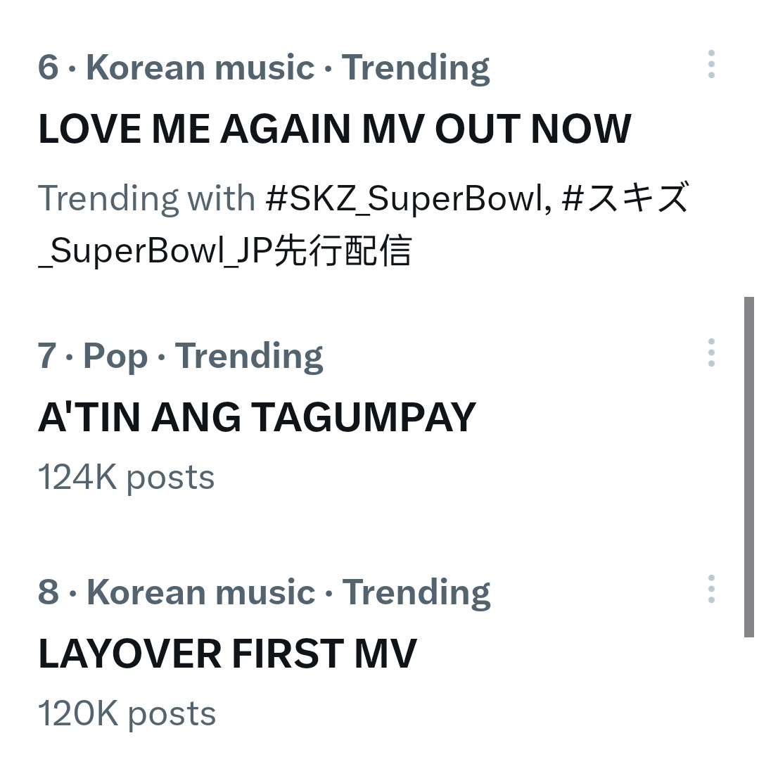 KTH_PHILIPPINES's tweet photo. [Philippine Trend]
#LoveMeAgainbyV 
KIM TAEHYUNG
#V_Layover 
LOVE ME AGAINV OUT NOW 
LAYOVER FIRST MV
HIS VOICE
LOST WITHOUT YOU BABY 
OFFICIAL MV

Trending topics in the 🇵🇭 after the release of Love Me Again MV ❤️

Keep on tweeting Pearls. https://t.co/cj7Y41ts28
