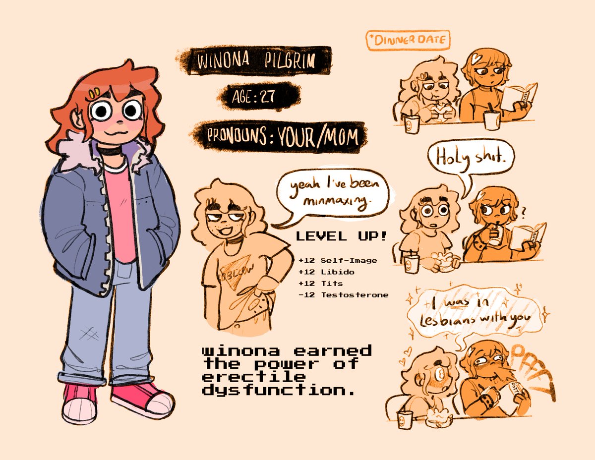 polychromaic's tweet photo. posting tgirl!Pilgrim cuz I’ve been hyperfixating on her so goddamn hard

her names Winny for short 🧡 https://t.co/mIGxO3Ooy0