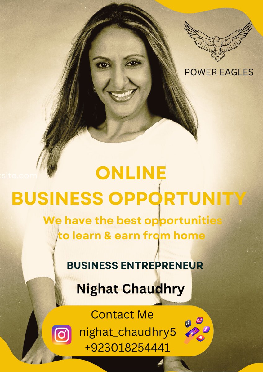 Nighat_Chaudhry's tweet photo. Business opportunity to earn extra income online...
#business #online https://t.co/TmCmcoY43m
