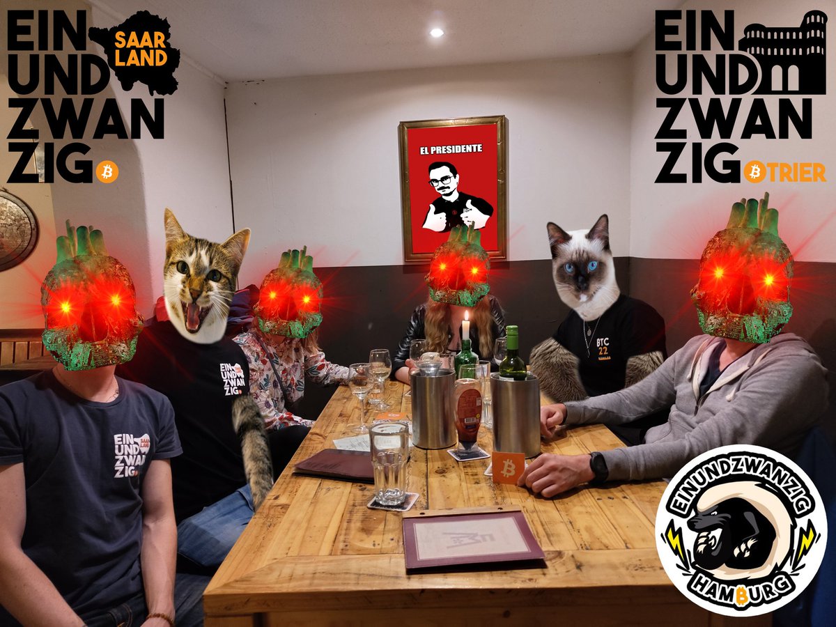 EinundzwanzigTR's tweet photo. Plebs, man wird es kaum glauben aber es gibt offensichtlich jetzt ein Meetup bei @EinundzwanzigHH 🤯

Natürlich haben @einundzwanzigSL und wir beim Rauchmelder ablesen und beim Unterhosen bügeln  geholfen. So konnte das Meetup dann tatsächlich am Freitag statt finden.

#Bitcoin https://t.co/EMpnn7LlMj