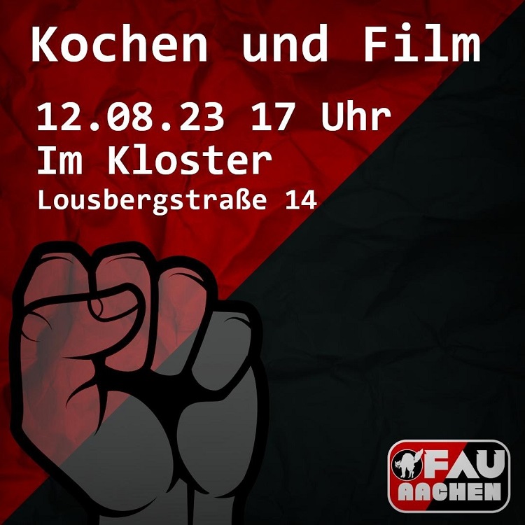 AachenFau's tweet photo. 17h Kochen
19h Essen
20h Film
 
Wir von der #FAU Aachen laden euch herzlich zu unserem regelmäßigen gemeinsamen Kochen ein. Im Anschluss wird natürlich lecker gegessen und ein Film geschaut. Dieses mal gibt es eine Sneak-post-view, aber so viel sei gesagt: es wird ein 1/3 https://t.co/2YrOxqItYp