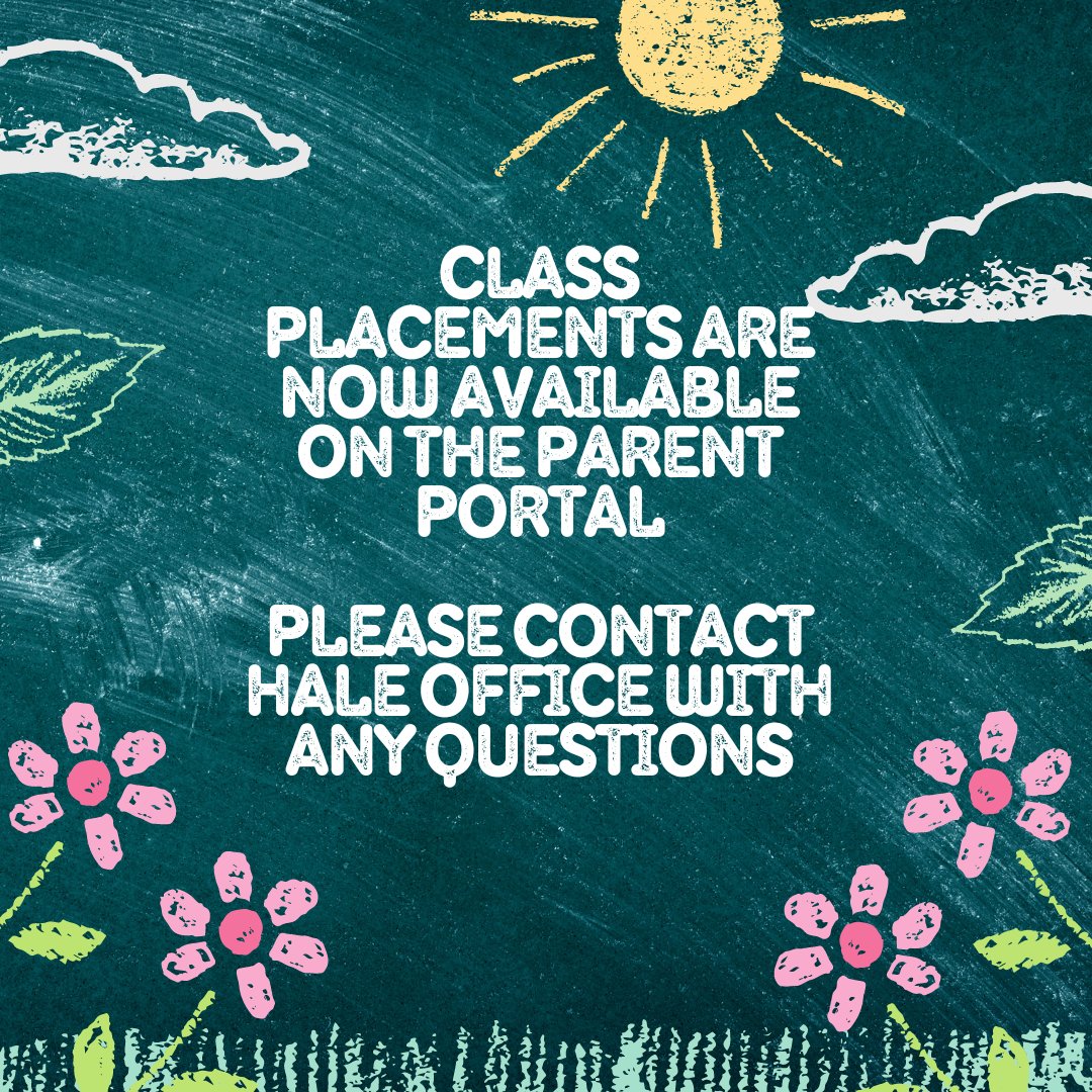 halewolves54's tweet photo. Class placements are now available on the parent portal! #HalePackStrong https://t.co/qsiZvqOVbd