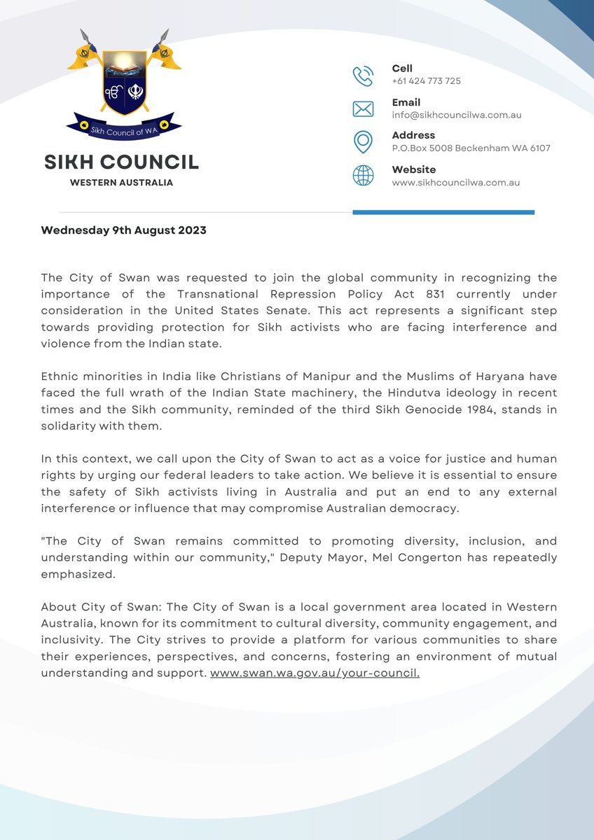 Sikh Council of Western Australia tweet media