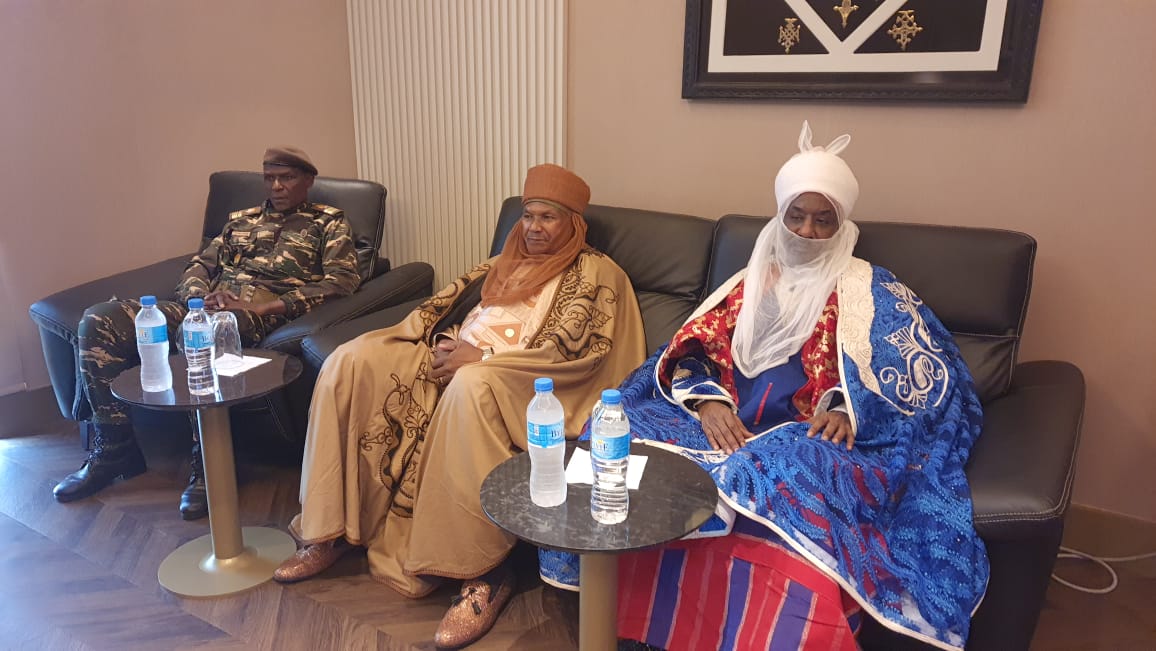 iciniger's tweet photo. Les sultans du #Damagaram #Zinder et de #Kano (#Nigeria) respectivement Aboubacar Sanda et Sanoussi Lamido ont été reçus en audience ce mercredi 9 août 2023 par le @General_Tchiani Président du CNSP  #Niger. https://t.co/ENaJg4eH26