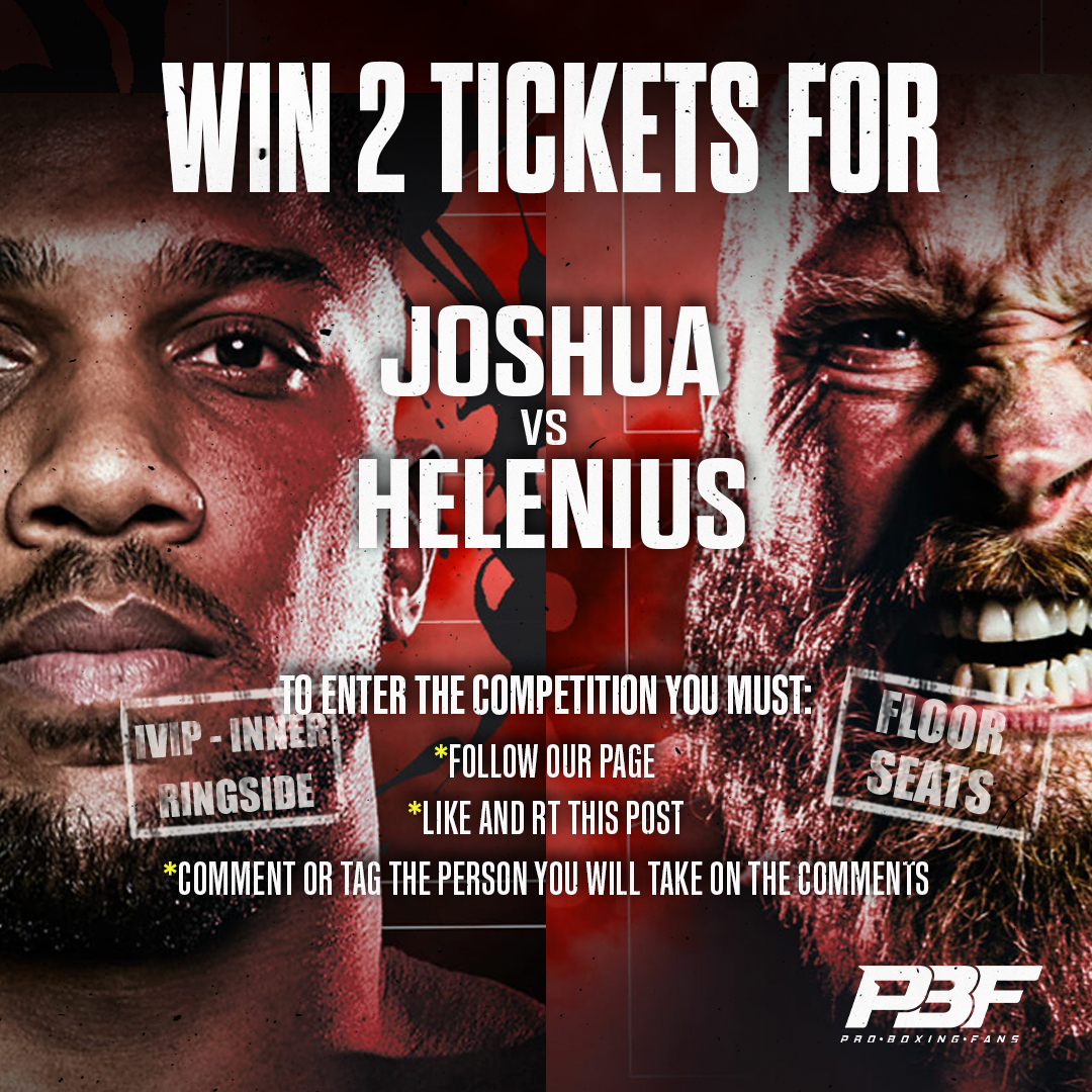 ⏰ 𝗖𝗢𝗠𝗣𝗘𝗧𝗜𝗧𝗜𝗢𝗡 𝗧𝗜𝗠𝗘 ‼️

🎟️ We are giving away 1 Pair of 𝑽𝑰𝑷 𝑰𝑵𝑵𝑬𝑹 𝑹𝑰𝑵𝑮𝑺𝑰𝑫𝑬 tickets to a lucky follower &amp; a pair of 𝑭𝑳𝑶𝑶𝑹 𝑺𝑬𝑨𝑻𝑺 to another lucky follower.

⌛️Ends: Thursday 10th August 2023 @ 7pm   

#JoshuaHelenius #Boxing #Competition