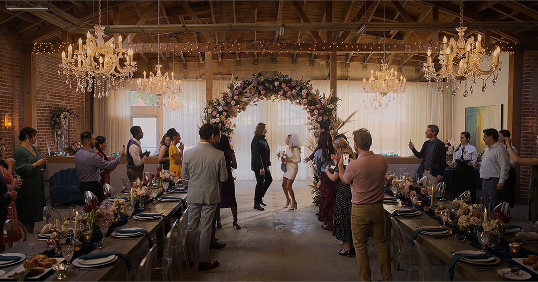 drawstuff99's tweet image. Lorna and Cisco&apos;s wedding was one of the most fun sets of the season.  The industrial wood and brick surfaces in the dance studio play great with all the soft flowers and decor.  #thelincolnlawyer #productiondesign #artdirection #setdecoration