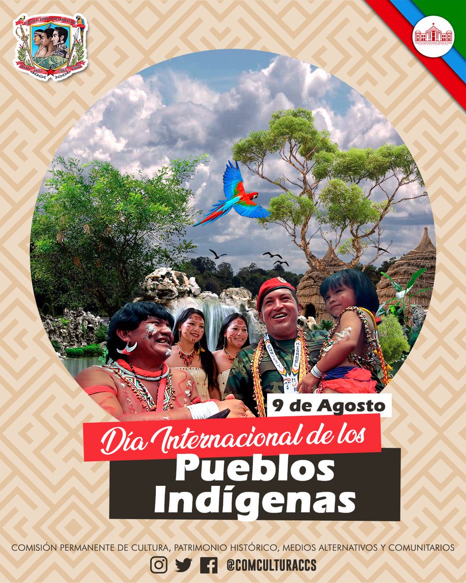 Hoy 9 de Agosto recordamos esa lucha y rebeldía de nuestros Pueblos Indígenas, herederos de una gran diversidad Lingüística y Cultural, así como de Costumbres y Tradiciones ancestrales para nuestro País 🇻🇪
#14añosdeamortricolor 
<a href="/NicolasMaduro/">Nicolás Maduro</a>