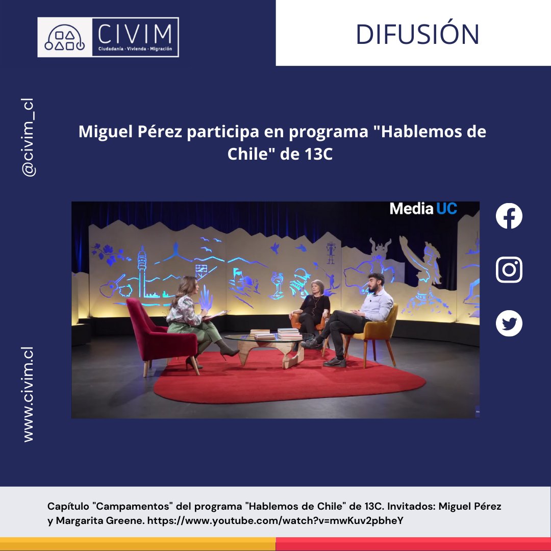 Les compartimos el capítulo sobre campamentos del programa “Hablemos de Chile” de 13C, donde participó Miguel Pérez.

Video completo en youtube.com/watch?v=mwKuv2…