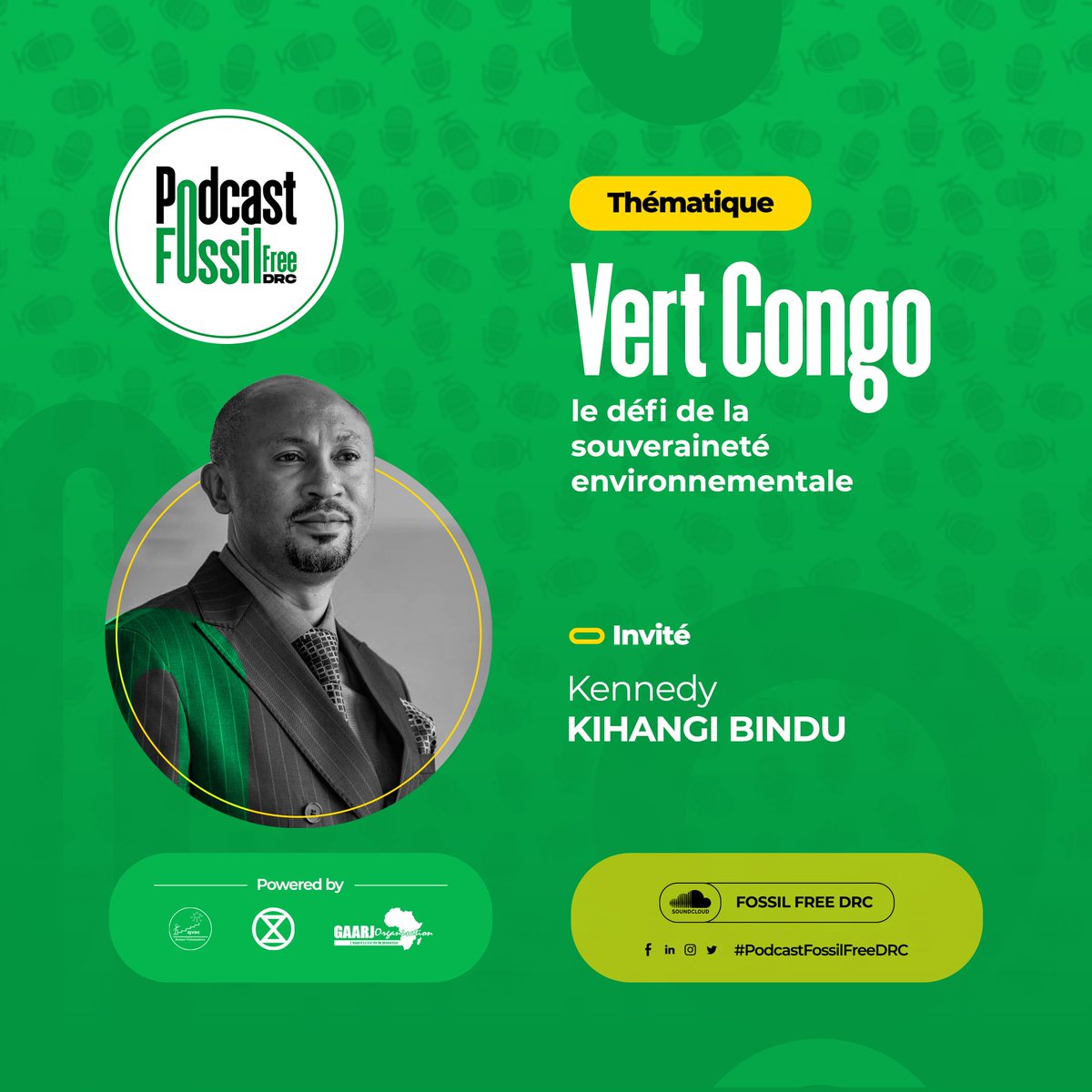 mirindi_pascal's tweet photo. 🎙️
Voici le premier invité de notre podcast Fossil Free DRC qui met en lumière l'un des défis environnementaux en #RDC
____
🗓 Jeudi 10 août 2023 à 12h30' Goma, 10h30 GMT.
⭐ ️ Invité spécial: Dr. Kennedy Kihangi Bindu, PhD, expert en droit de l'environnement.
___
|1/2 | https://t.co/VzoGX3YRN4
