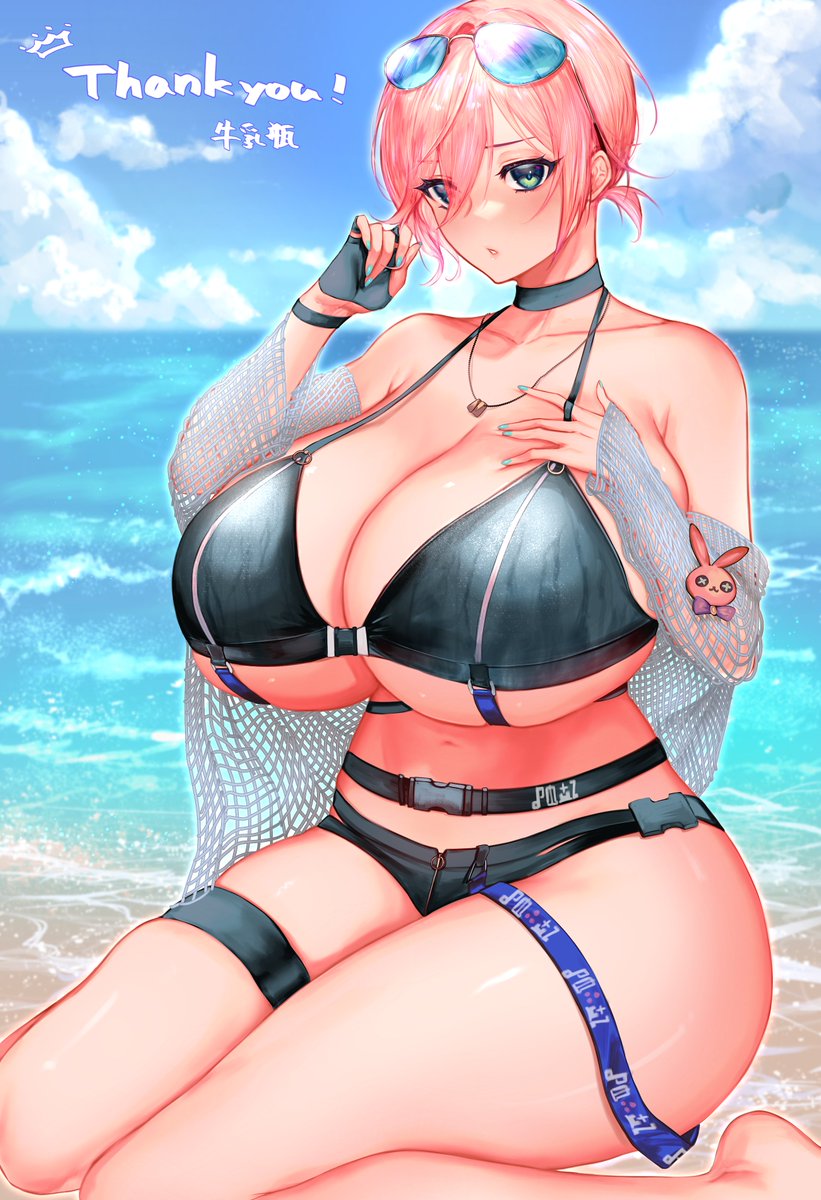 YOKOTA_UMA's tweet photo. 牛乳瓶（@milk4290）さまに描いて頂きました幻獣契約クリプトラクトの水着バレットです！
ありがとうございました！ https://t.co/p2rCfp4chL