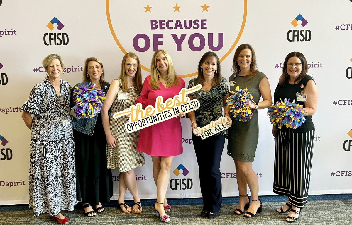 Cluster 1 is ready to bring out the best at Swenke, Warner, Rennell, McGown, Wells, Pope, and Sampson! Looking forward to another great year leading with these fabulous principals! #CFISDspirit #CFISDforAll