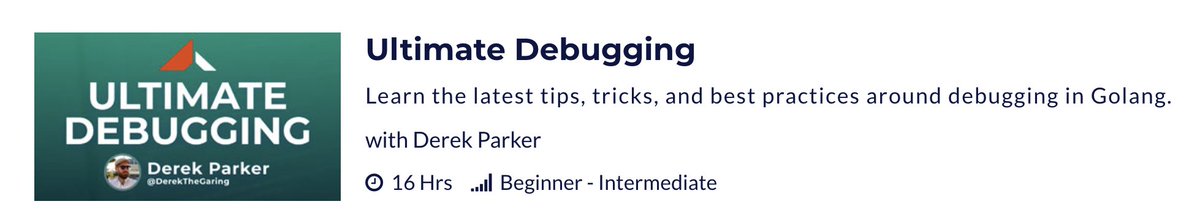 <a href="/ntdvps/">Roman Dodin</a> <a href="/golang/">Go</a> <a href="/ardanlabs/">Ardan Labs</a> We have a class from the person who originally started the project, <a href="/DerkTheDaring/">Derek Parker</a>!