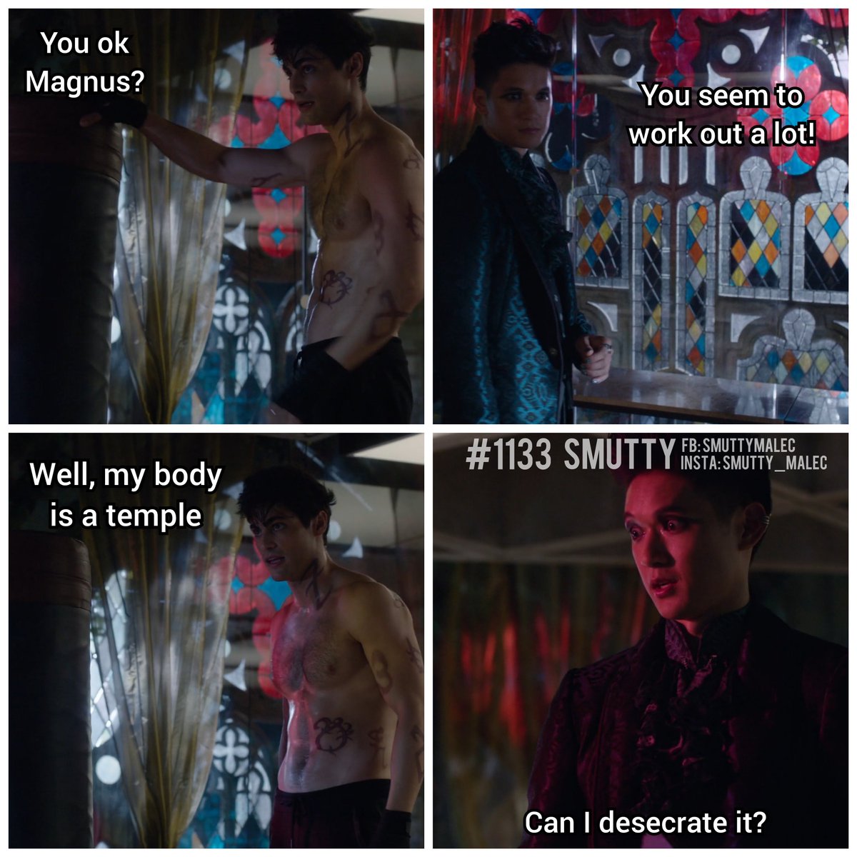 #1133 Oh my, Magnus

#shadowhunters #shadowhunterstv #malec #aleclightwood #magnusbane #matthewdaddario #mattdaddario #harryshumjr #shumdario #SaveShadowhunters #shadowhunterslegacy