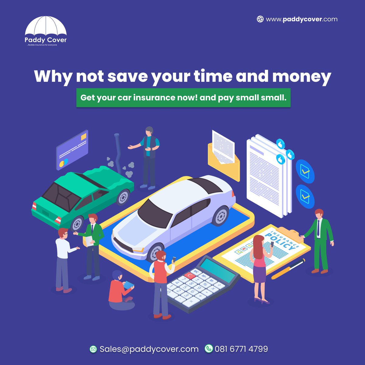 Now's the best time to start!!!
.
No matter where you go, your car insurance for that vehicle should always be with you. 
.
That’s why we are your paddy and we are here to make buying insurance as flexible as possible for all. 
.
With our vehicle comprehensive insurance you get