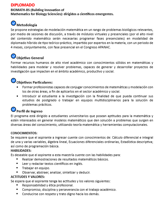 🚩¿Eres estudiantes en universitario? ¿te interesa aprender sobre modelado matemático en ciencias biológicas? Participa en el Diplomado "Building Innovation of Mathematics for Biology Sciences" Registro: forms.gle/dCAHUSfTMbiyEo… #biomath #bioscience #lifescience #modeling #ODE